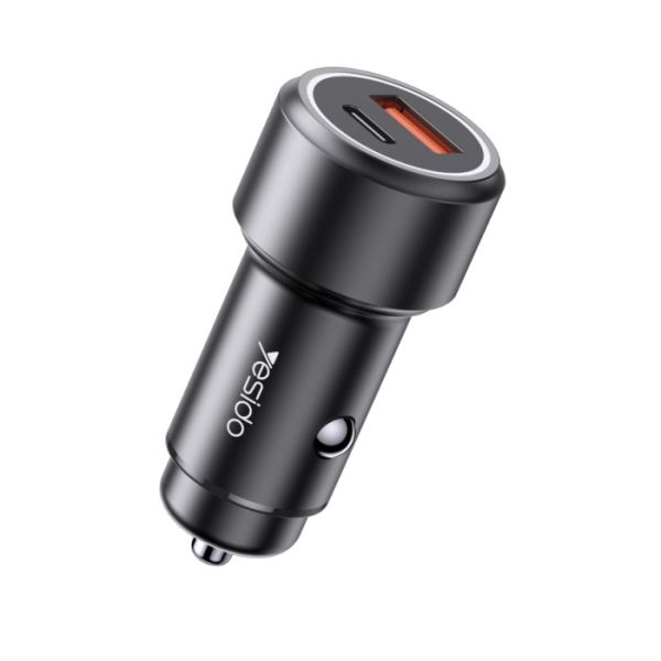 Yesido Car Charger 1x USB-A 1x USB-C 42 Watt