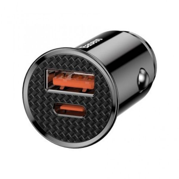 Baseus DZ-ST Circular Plastic A+C 30W PPS Car Charger - Black