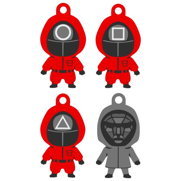 Squid Game Soldiers Key Tags 4 pcs - 3D Printed
