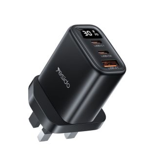 Yesido Quick Charger 30 Watt with 3x Ports 2x USB-C 1x USB-A